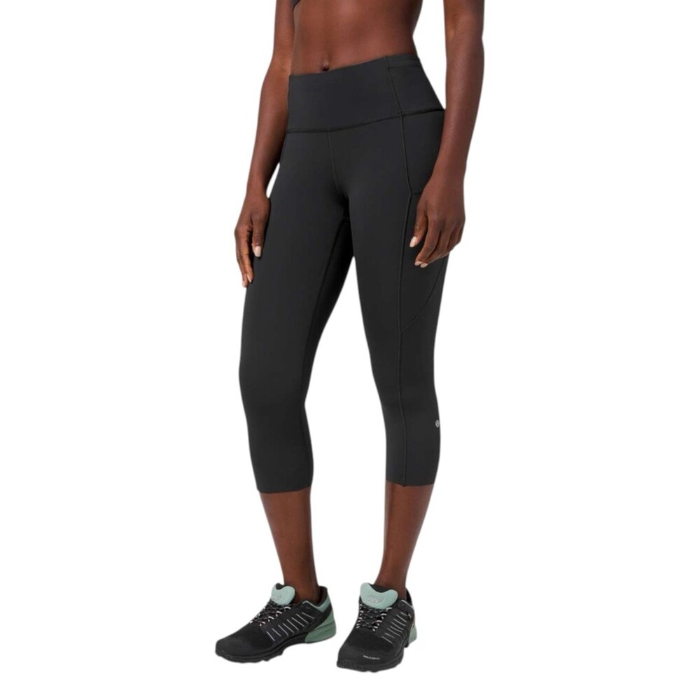 Lululemon Fast & Free Crop Leggings Size 4 US Black Nulux Running 19” Inseam